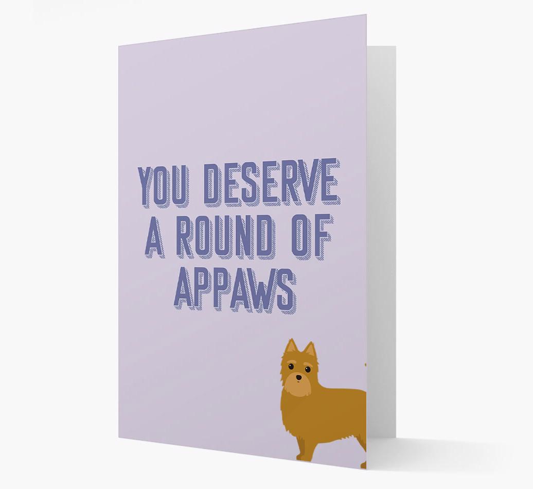 'You Deserve A Round Of Appaws' Card with {breedFullName} Icon