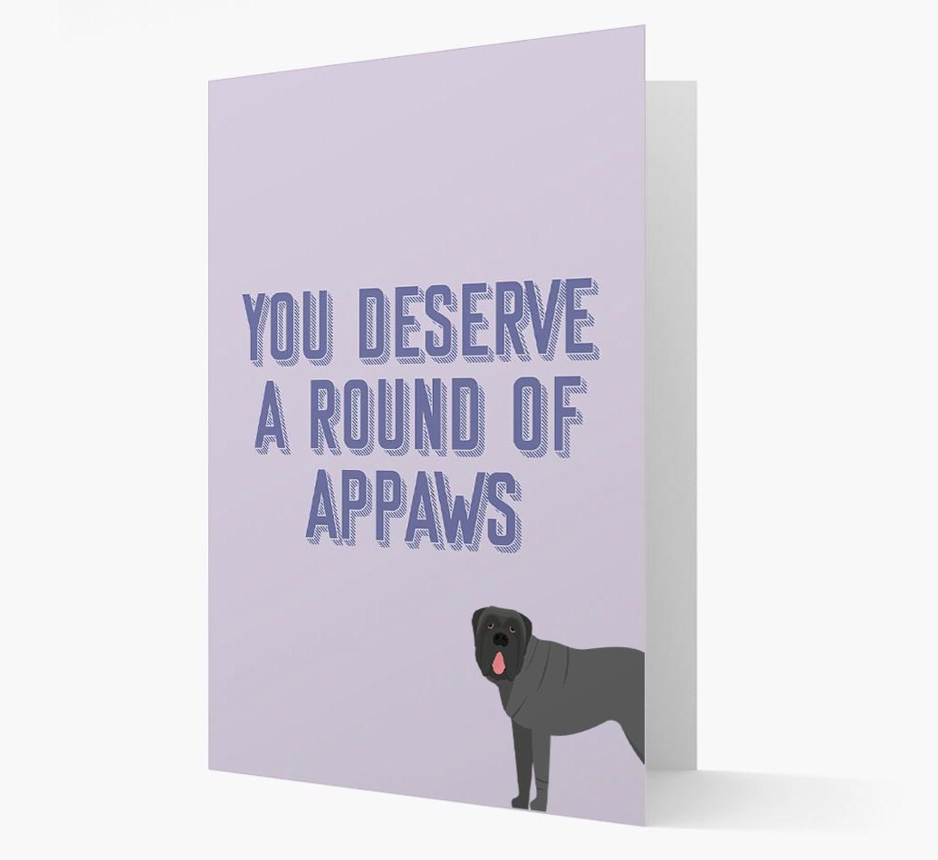 'You Deserve A Round Of Appaws' Card with {breedFullName} Icon