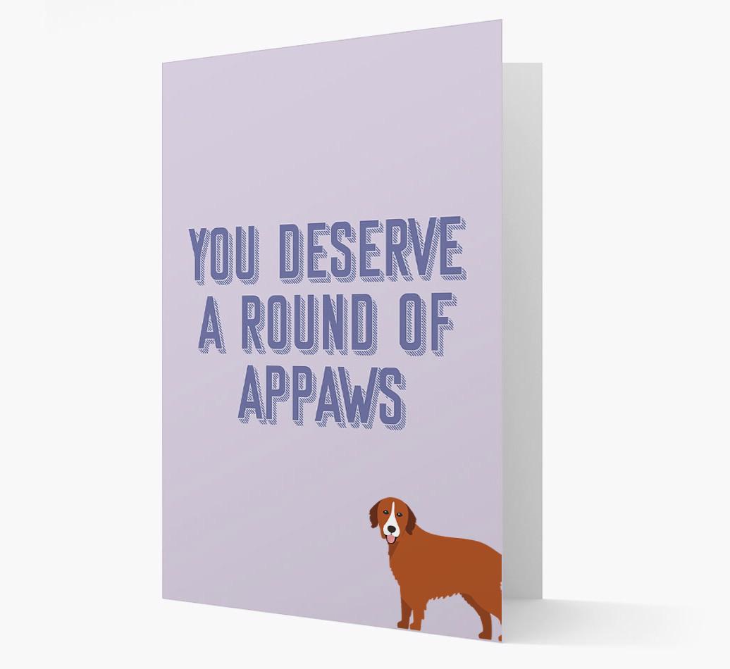'You Deserve A Round Of Appaws' Card with {breedFullName} Icon