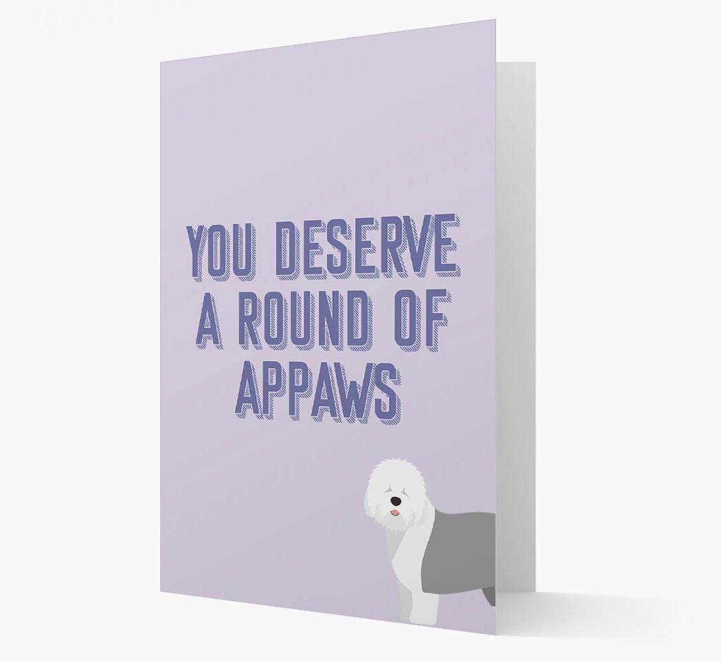 'You Deserve A Round Of Appaws' Card with {breedFullName} Icon