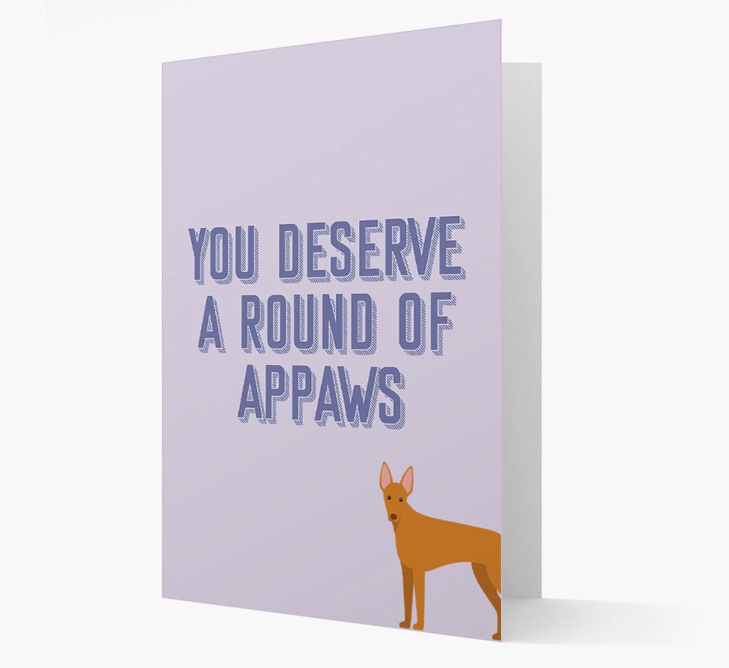 'You Deserve A Round Of Appaws' Card with {breedFullName} Icon