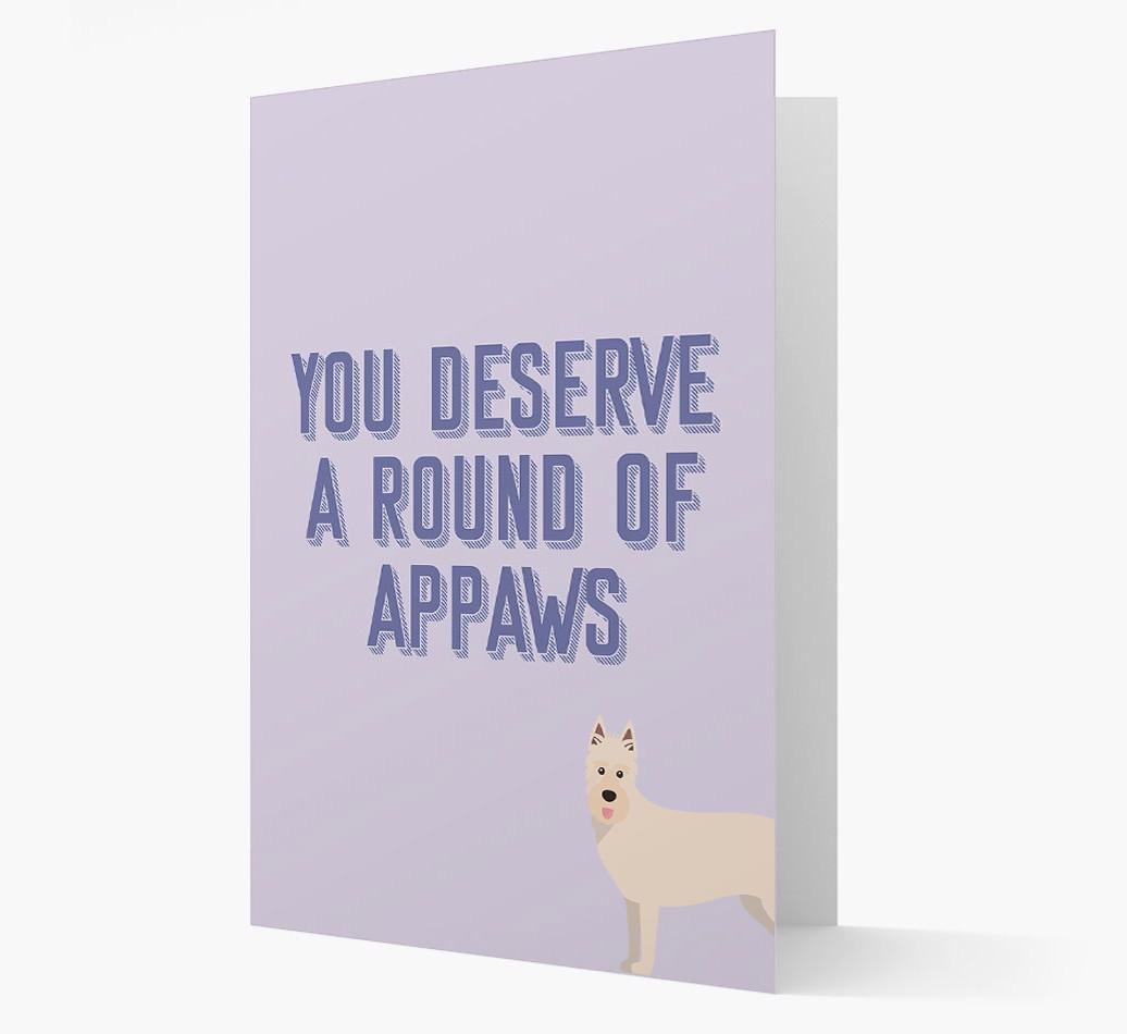 'You Deserve A Round Of Appaws' Card with {breedFullName} Icon