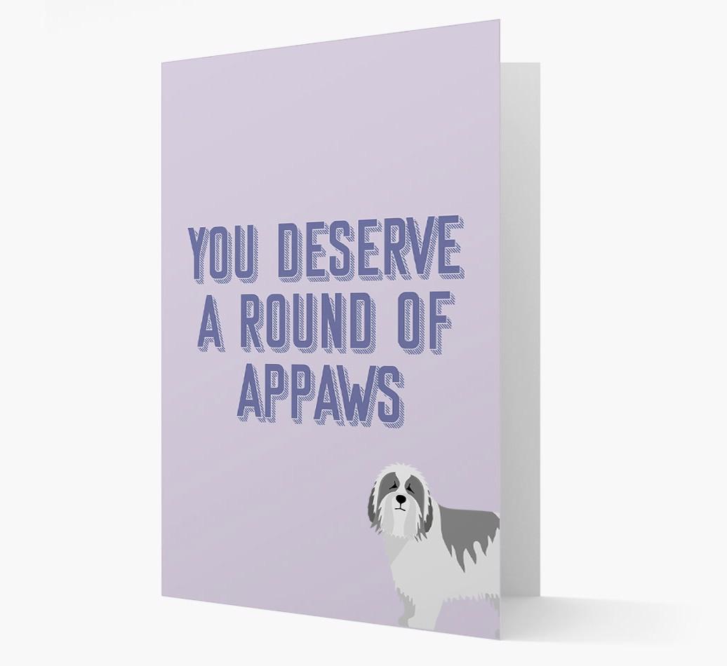 'You Deserve A Round Of Appaws' Card with {breedFullName} Icon