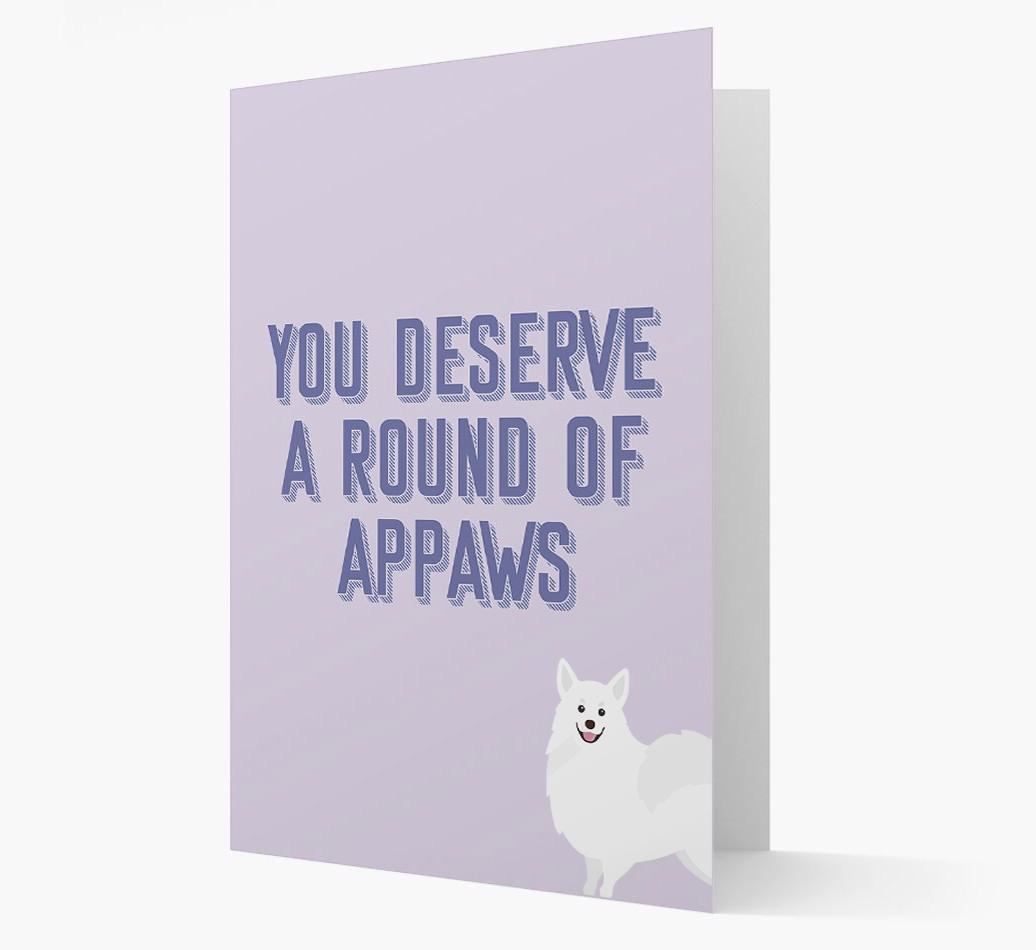 'You Deserve A Round Of Appaws' Card with {breedFullName} Icon