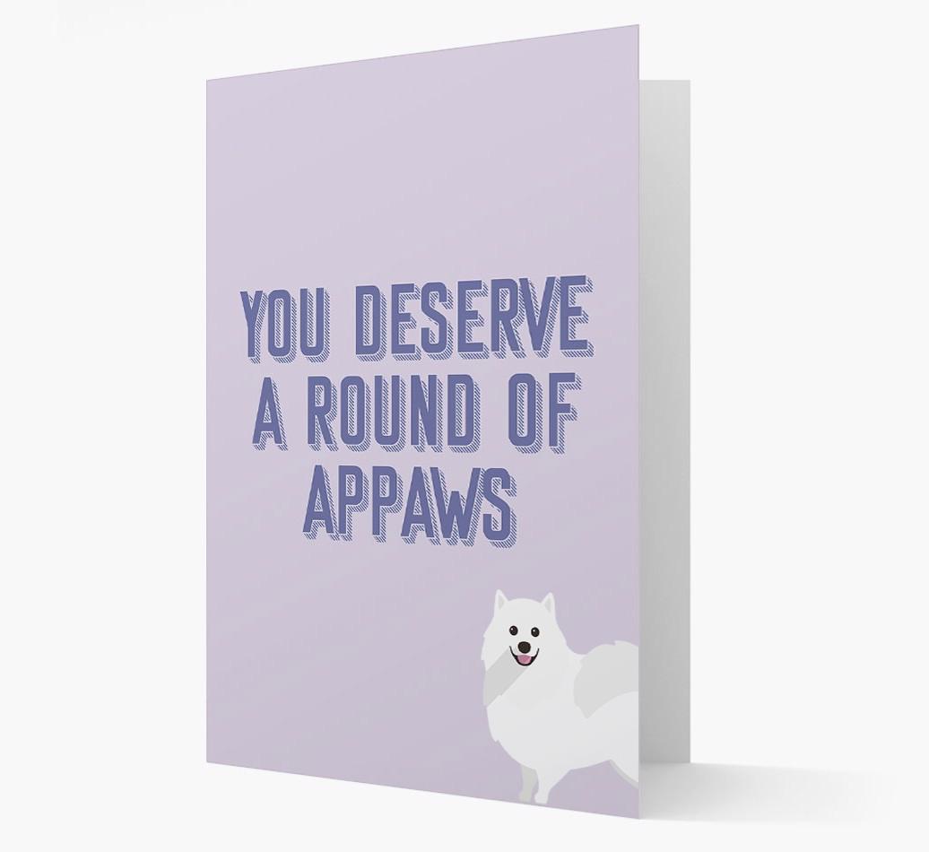 'You Deserve A Round Of Appaws' Card with {breedFullName} Icon