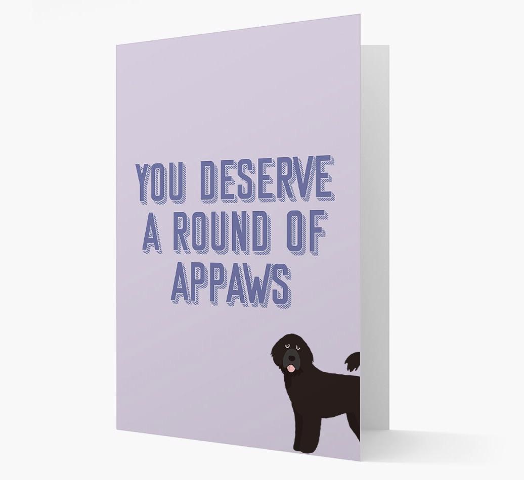 'You Deserve A Round Of Appaws' Card with {breedFullName} Icon