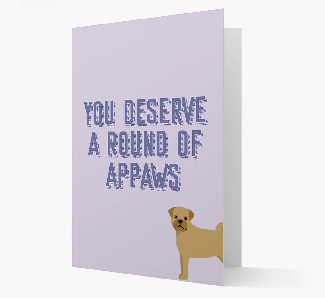 'You Deserve A Round Of Appaws' Card with {breedFullName} Icon