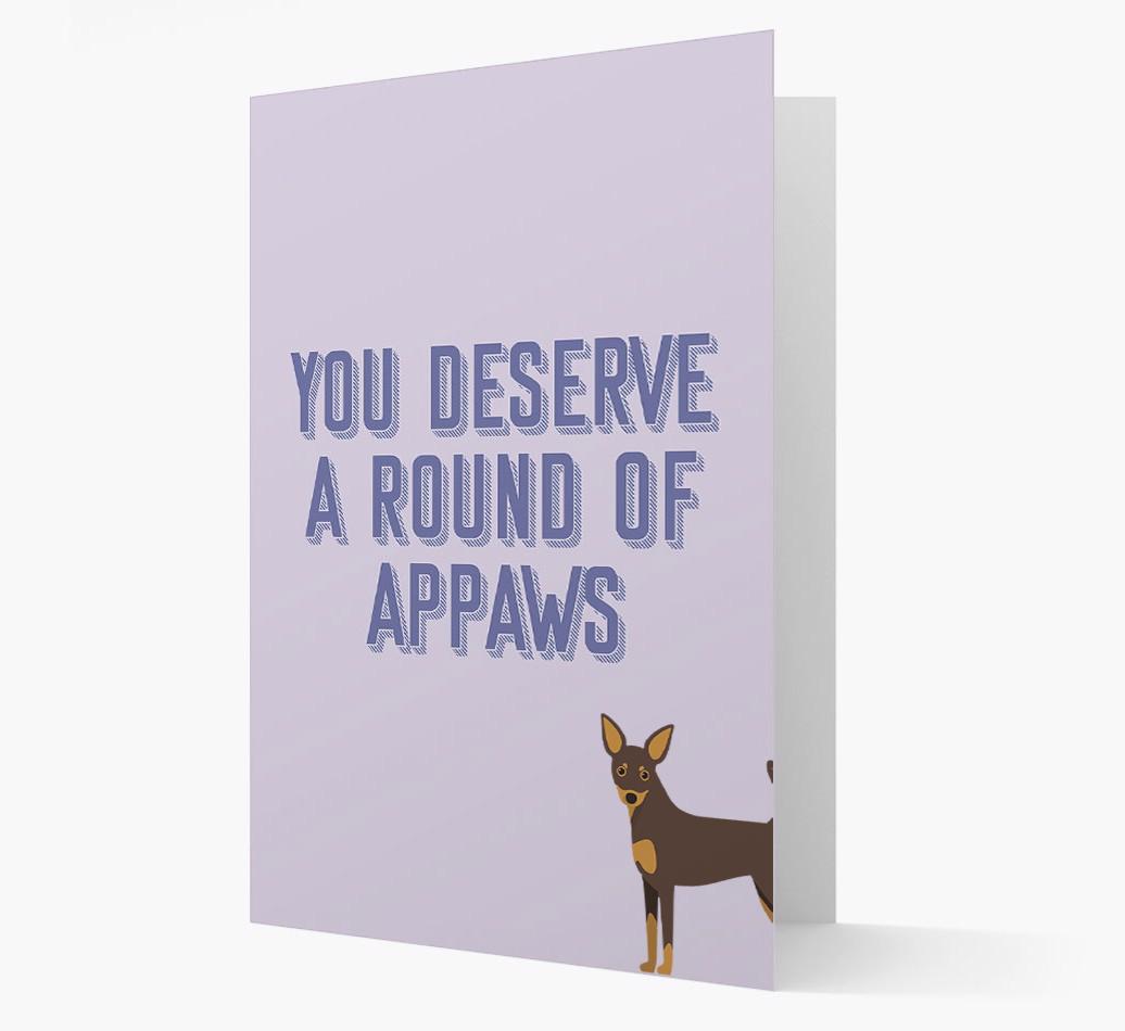 'You Deserve A Round Of Appaws' Card with {breedFullName} Icon