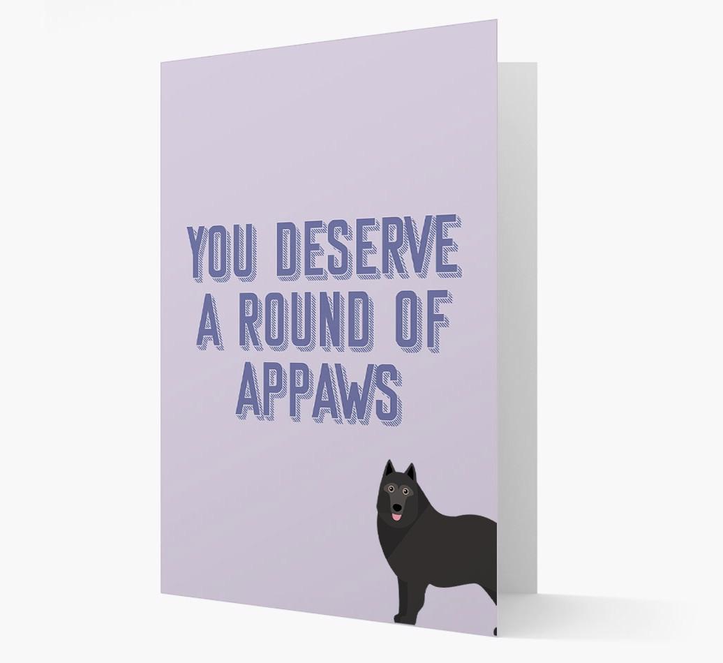 'You Deserve A Round Of Appaws' Card with {breedFullName} Icon