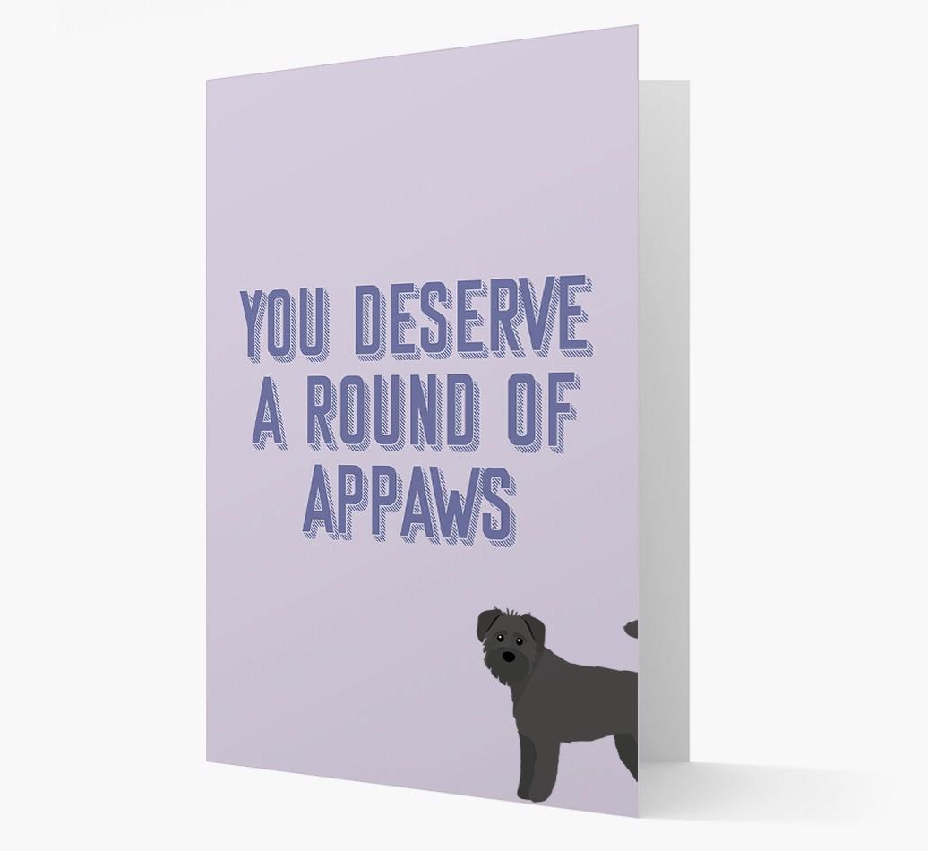 'You Deserve A Round Of Appaws' Card with {breedFullName} Icon