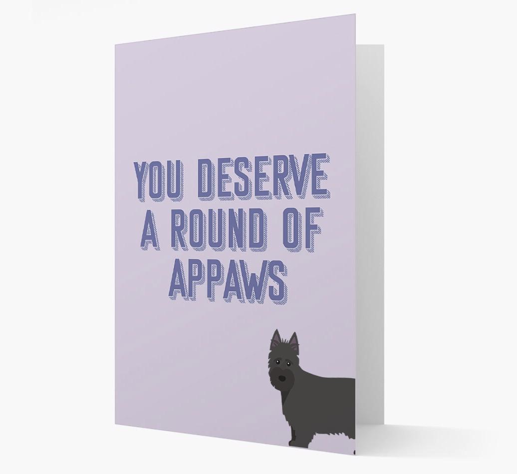 'You Deserve A Round Of Appaws' Card with {breedFullName} Icon
