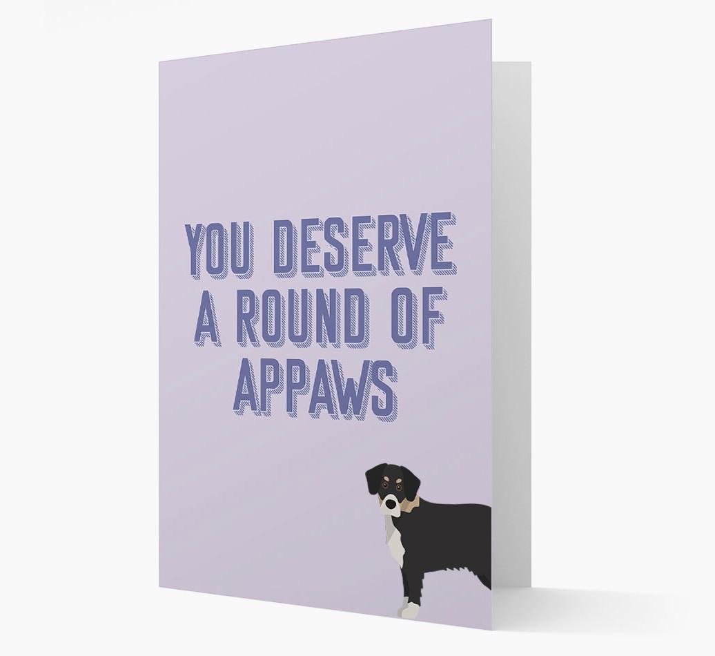 'You Deserve A Round Of Appaws' Card with {breedFullName} Icon