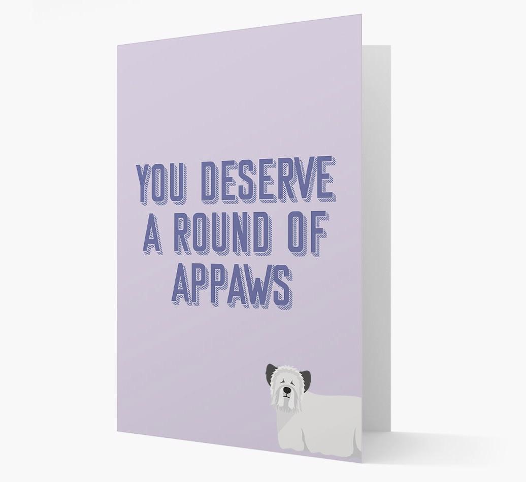 'You Deserve A Round Of Appaws' Card with {breedFullName} Icon