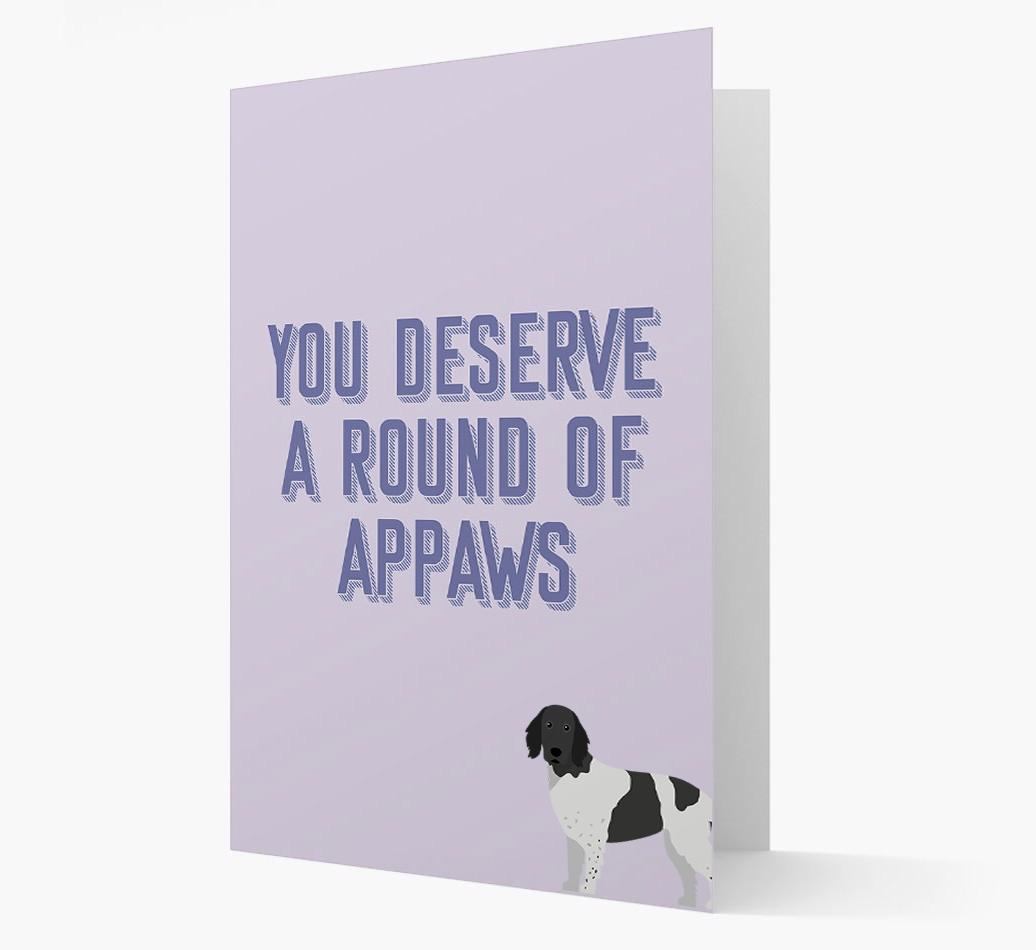 'You Deserve A Round Of Appaws' Card with {breedFullName} Icon