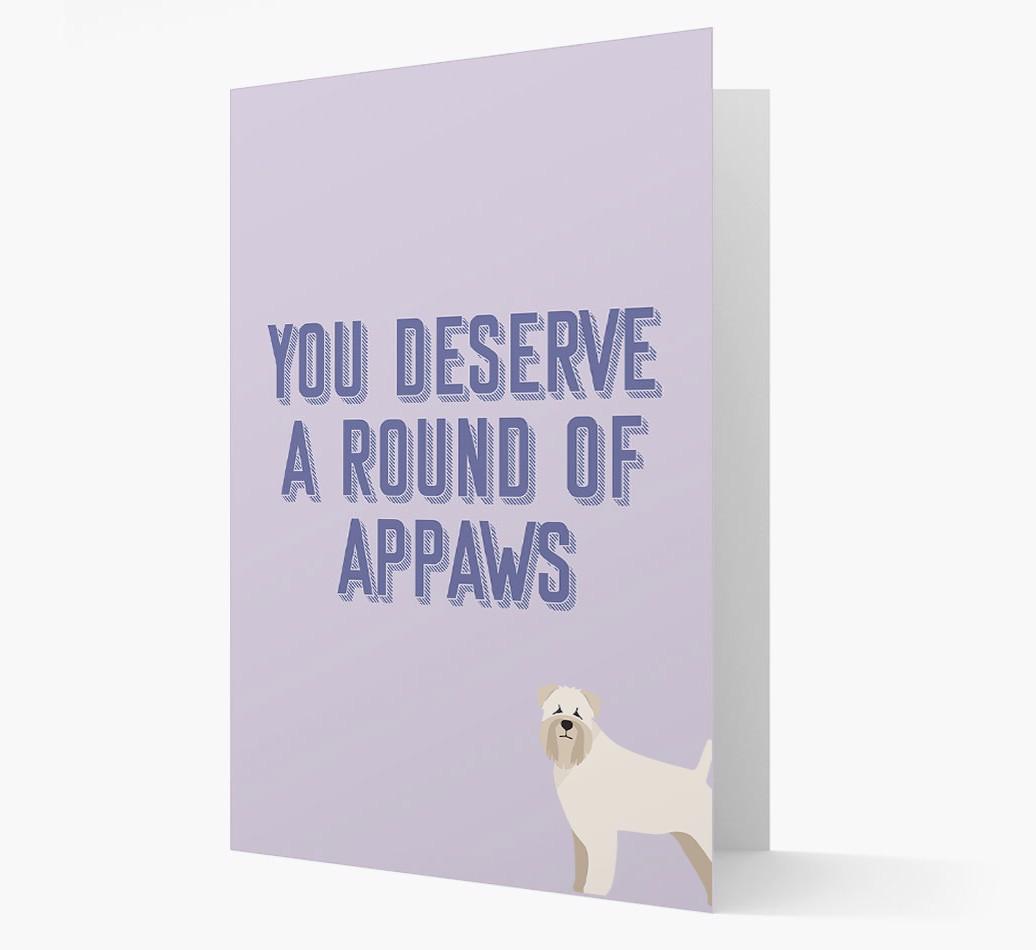 'You Deserve A Round Of Appaws' Card with {breedFullName} Icon