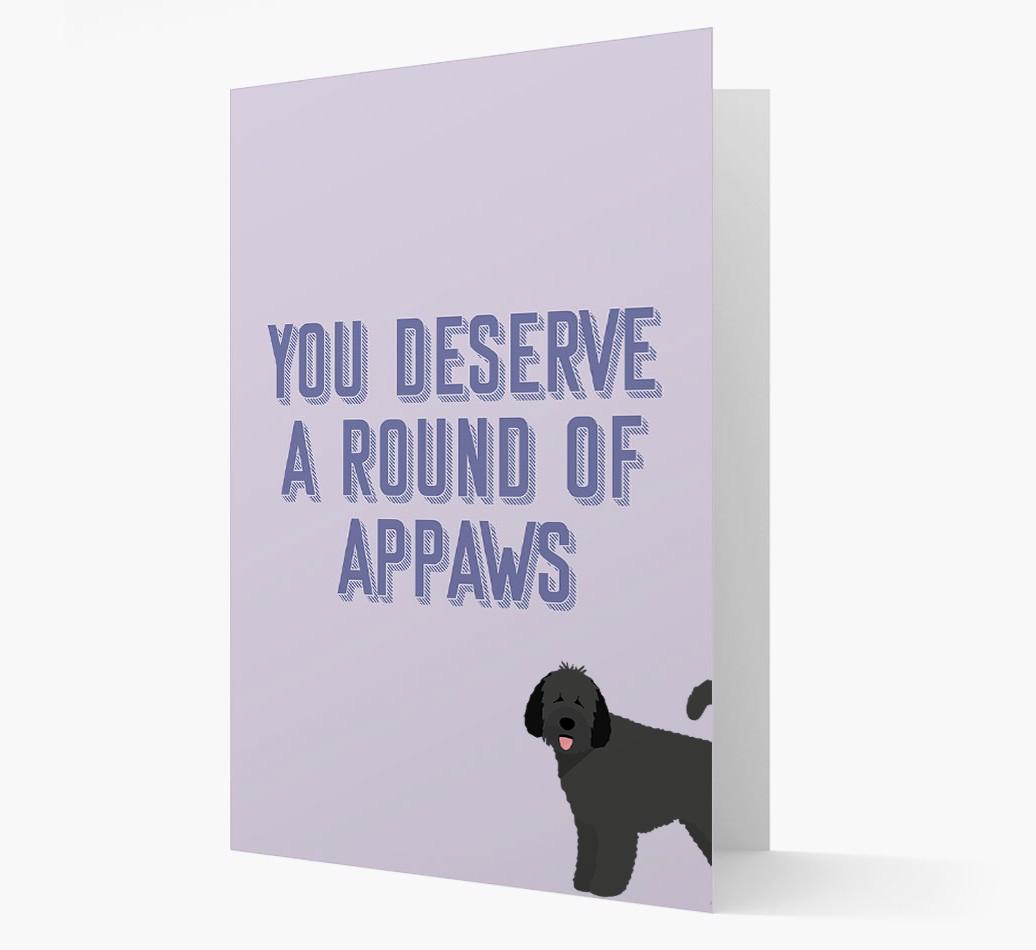 'You Deserve A Round Of Appaws' Card with {breedFullName} Icon