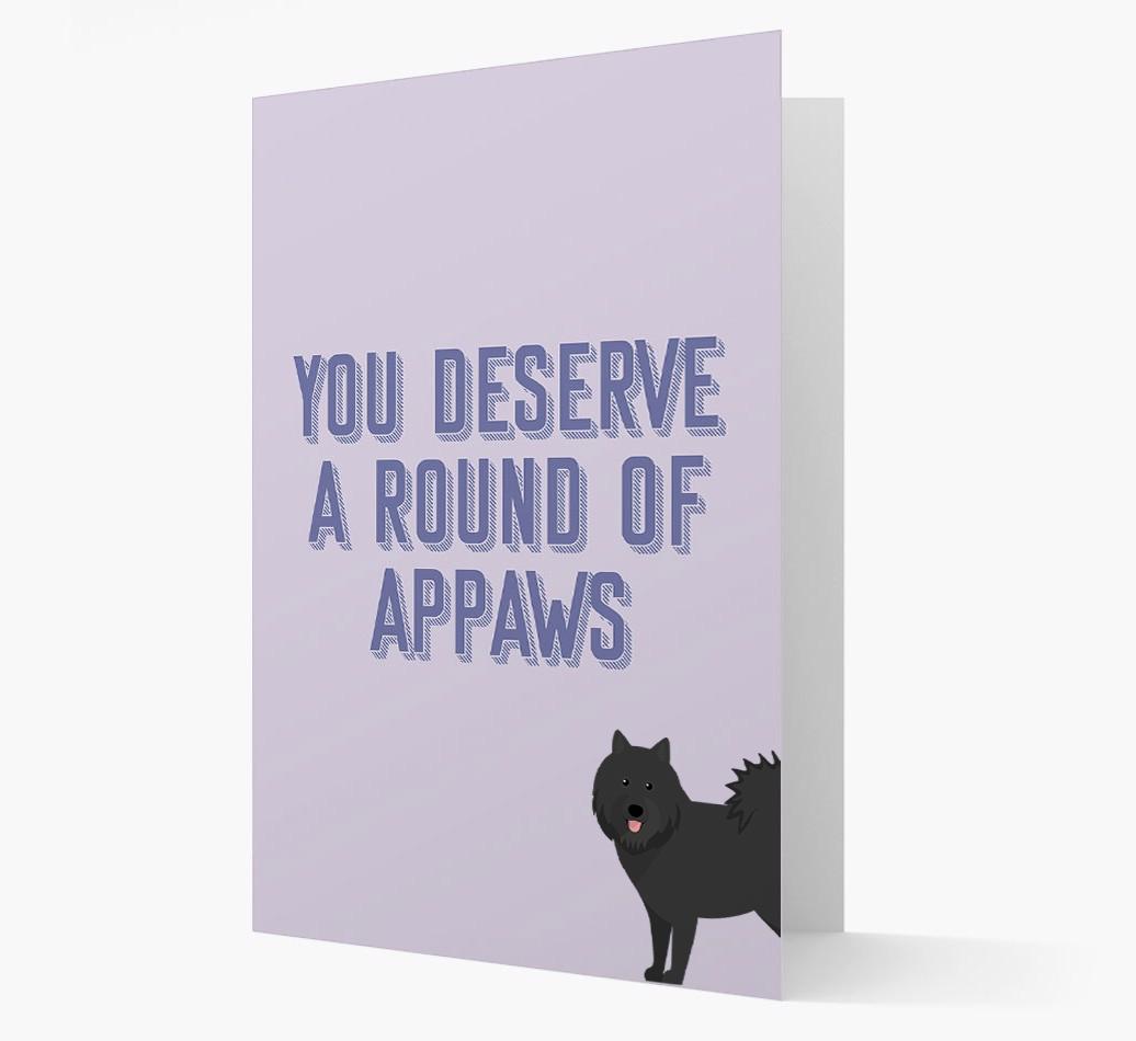'You Deserve A Round Of Appaws' Card with {breedFullName} Icon