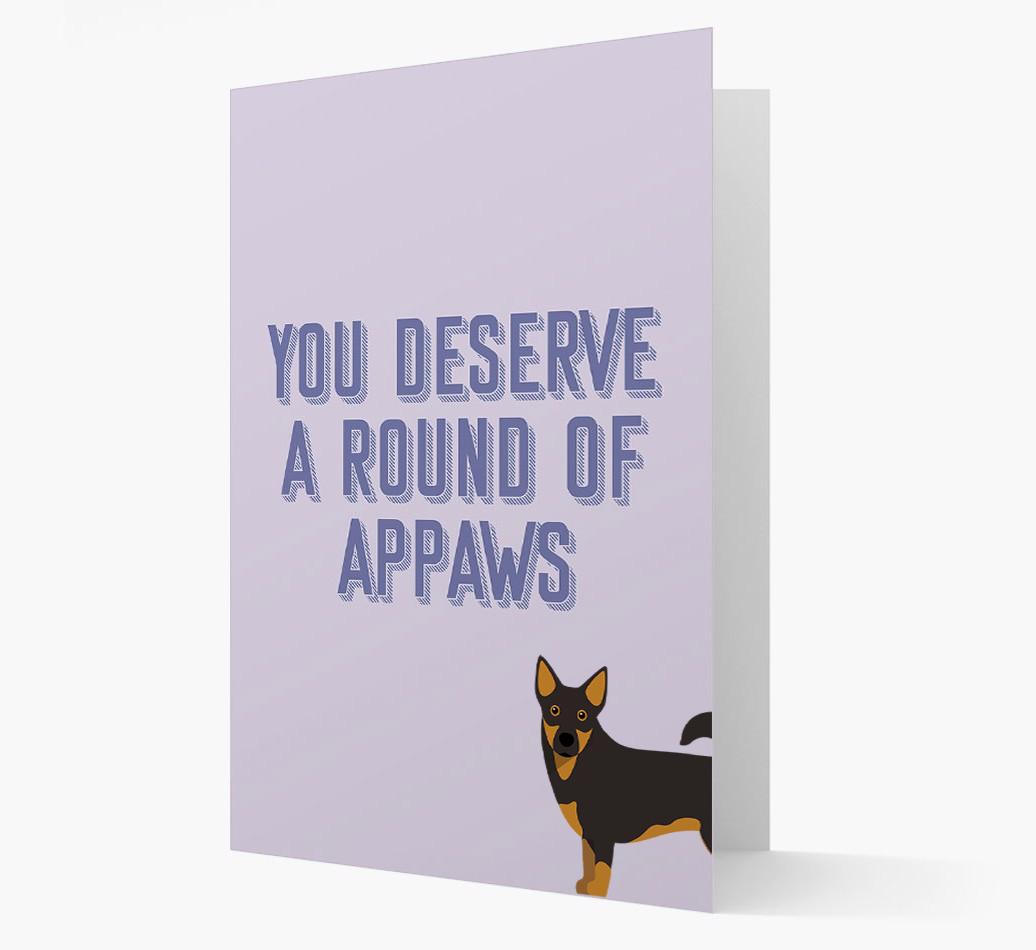 'You Deserve A Round Of Appaws' Card with {breedFullName} Icon