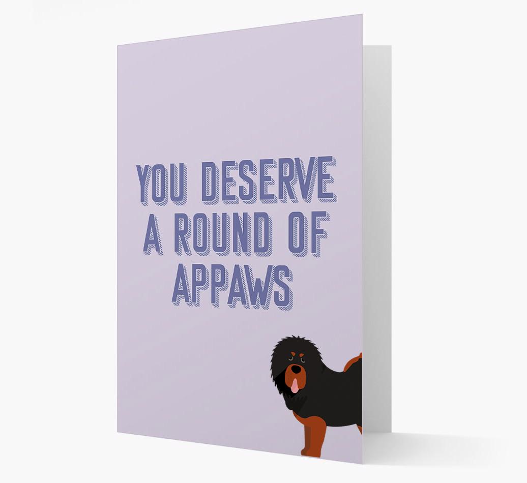 'You Deserve A Round Of Appaws' Card with {breedFullName} Icon
