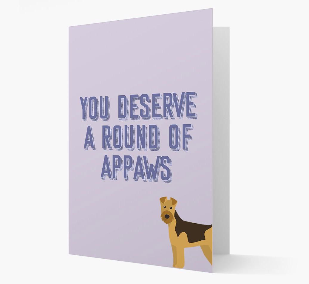 'You Deserve A Round Of Appaws' Card with {breedFullName} Icon