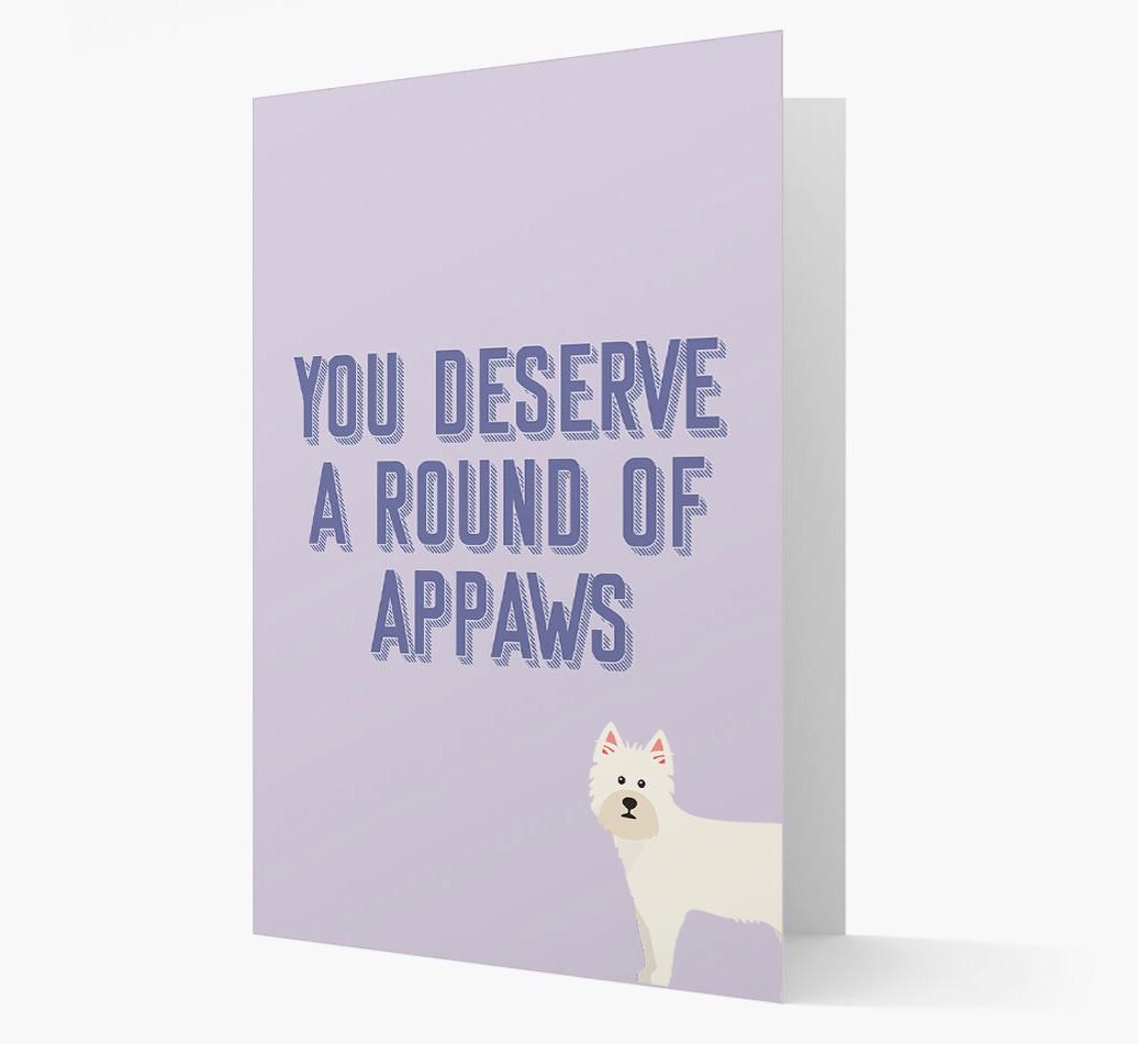 'You Deserve A Round Of Appaws' Card with {breedFullName} Icon