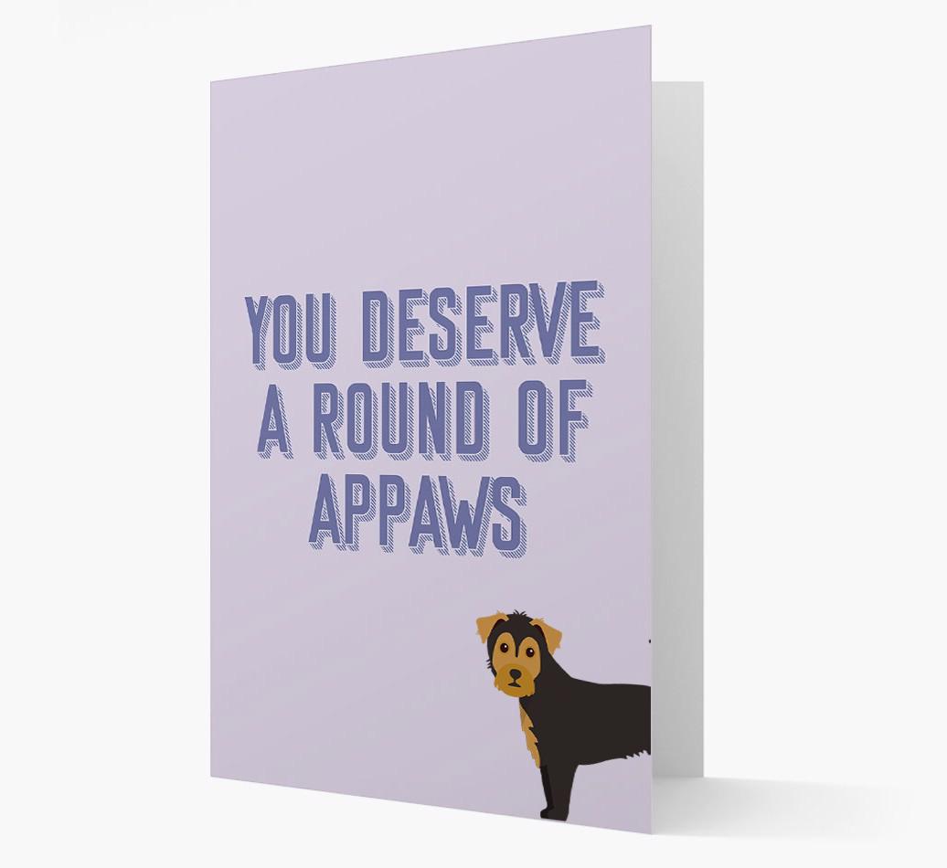 'You Deserve A Round Of Appaws' Card with {breedFullName} Icon