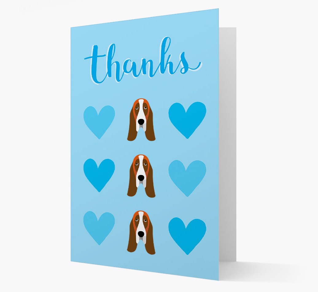 'Thanks' Heart Pattern Card with {breedFullName} Icon