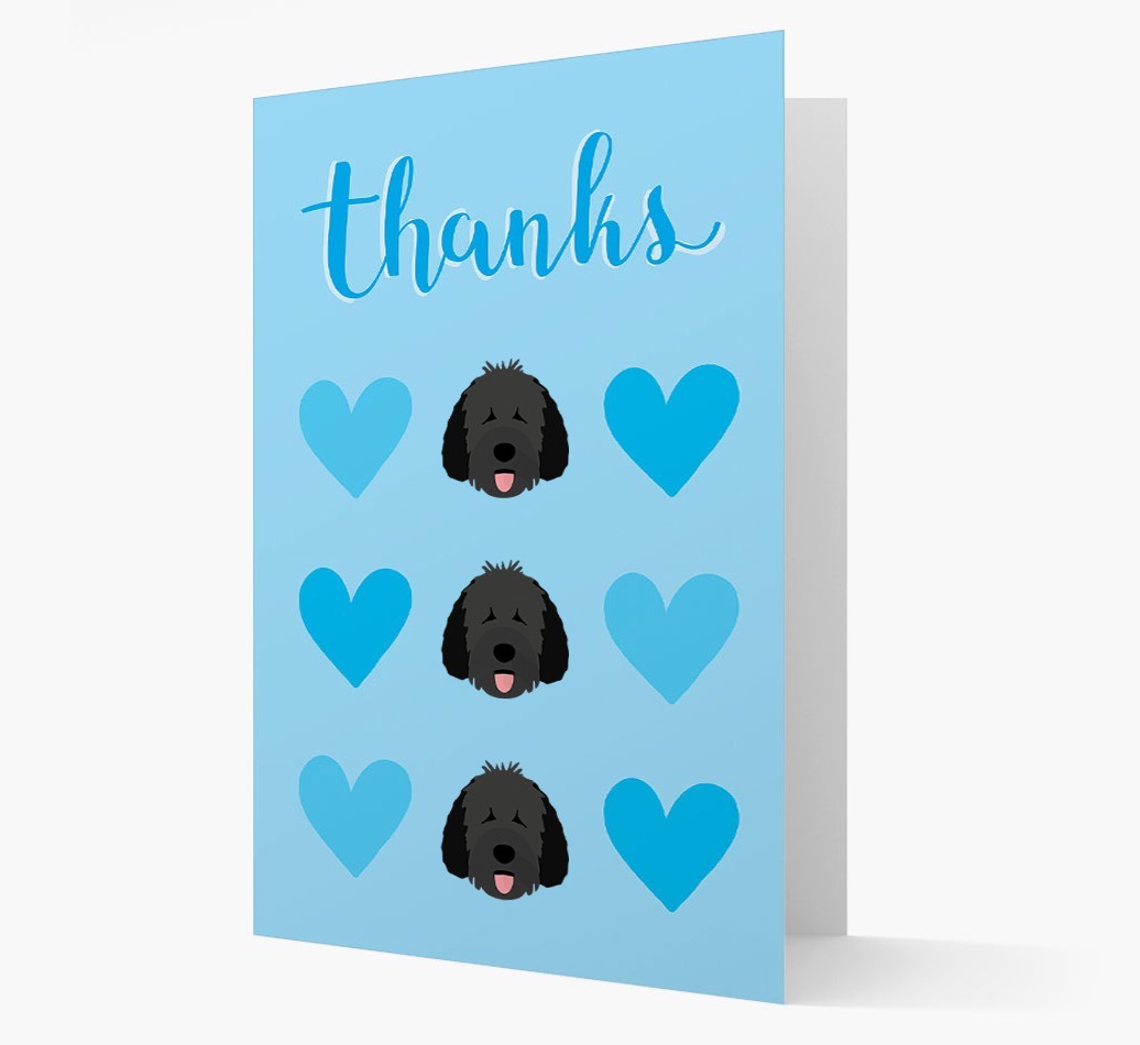'Thanks' Heart Pattern Card with {breedFullName} Icon
