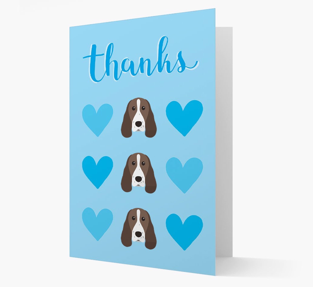 'Thanks' Heart Pattern Card with {breedFullName} Icon