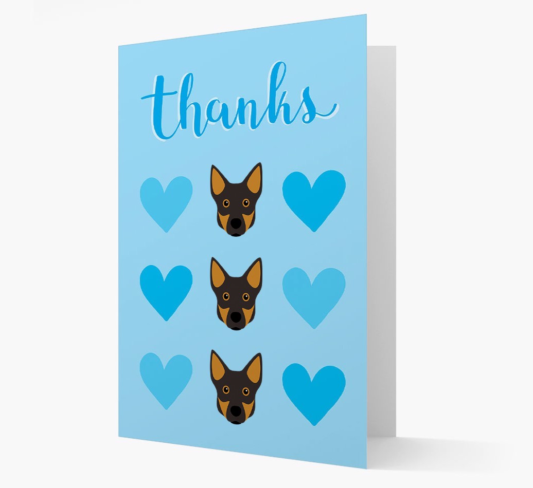 'Thanks' Heart Pattern Card with {breedFullName} Icon