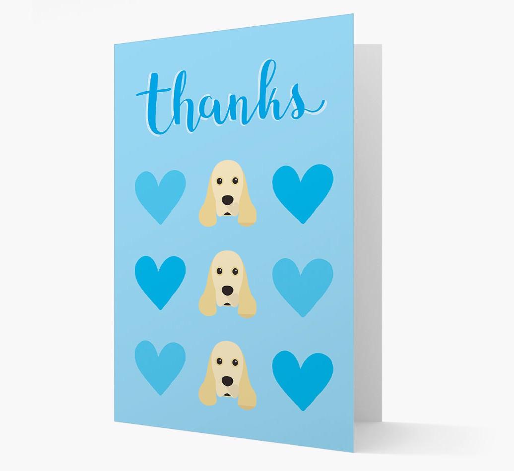 'Thanks' Heart Pattern Card with {breedFullName} Icon