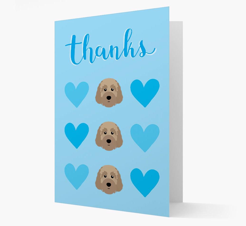 'Thanks' Heart Pattern Card with {breedFullName} Icon