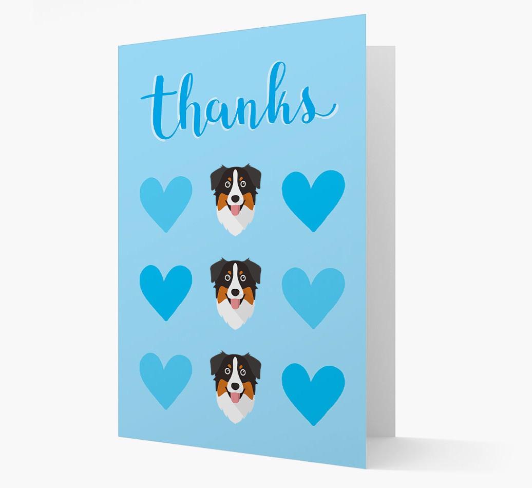 'Thanks' Heart Pattern Card with {breedFullName} Icon