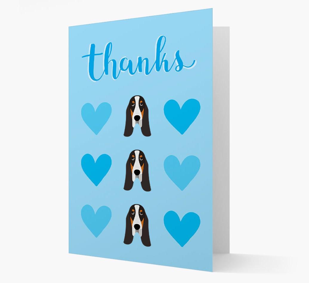 'Thanks' Heart Pattern Card with {breedFullName} Icon
