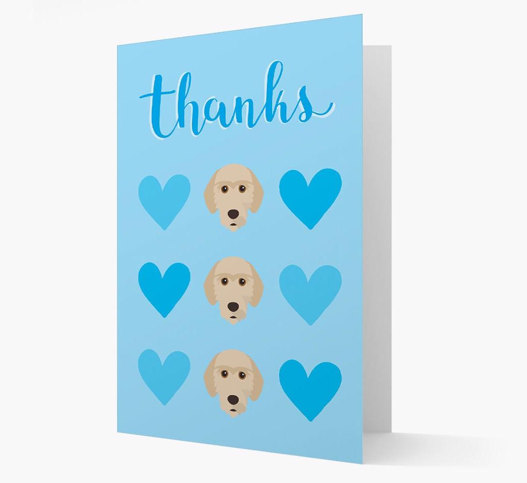 'Thanks' Heart Pattern Card with {breedFullName} Icon