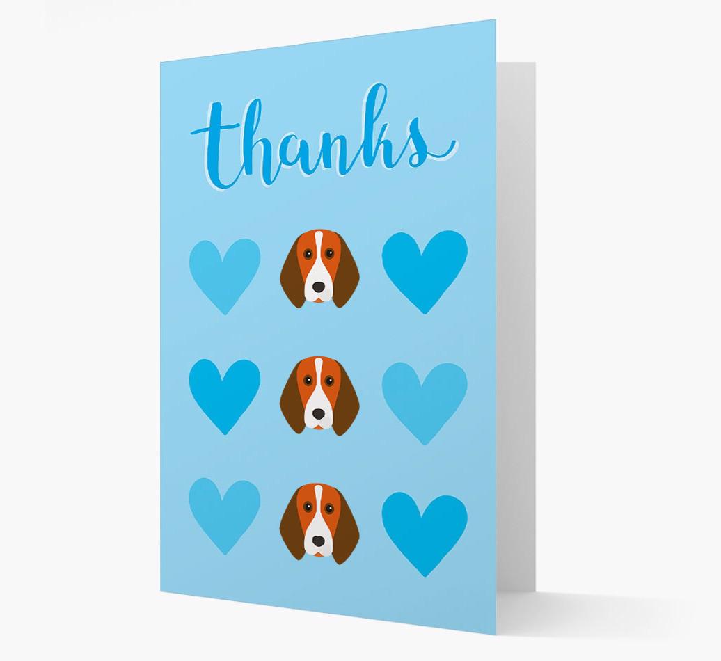 'Thanks' Heart Pattern Card with {breedFullName} Icon