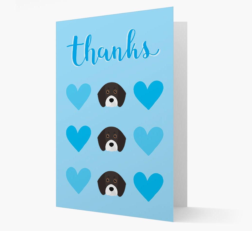 'Thanks' Heart Pattern Card with {breedFullName} Icon