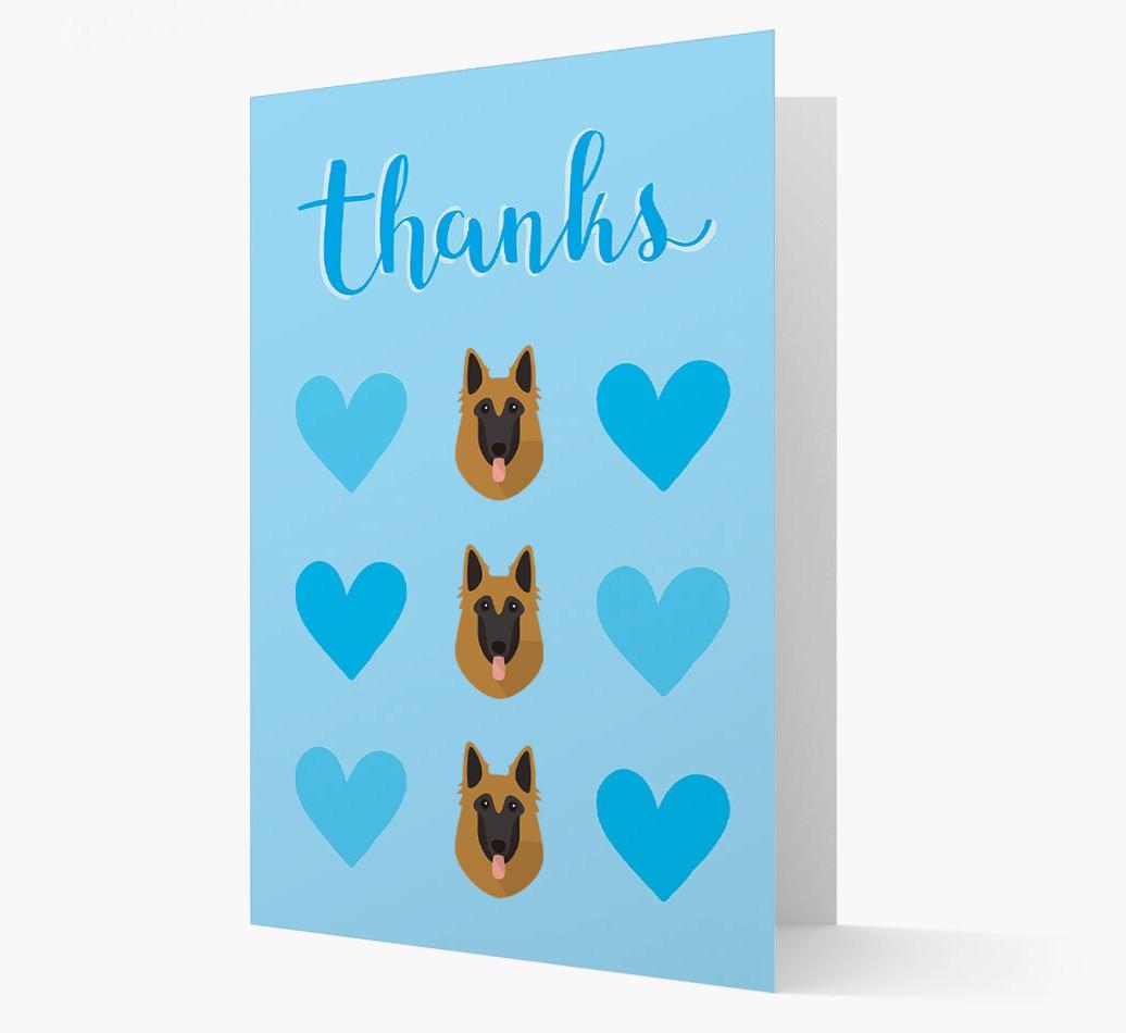 'Thanks' Heart Pattern Card with {breedFullName} Icon
