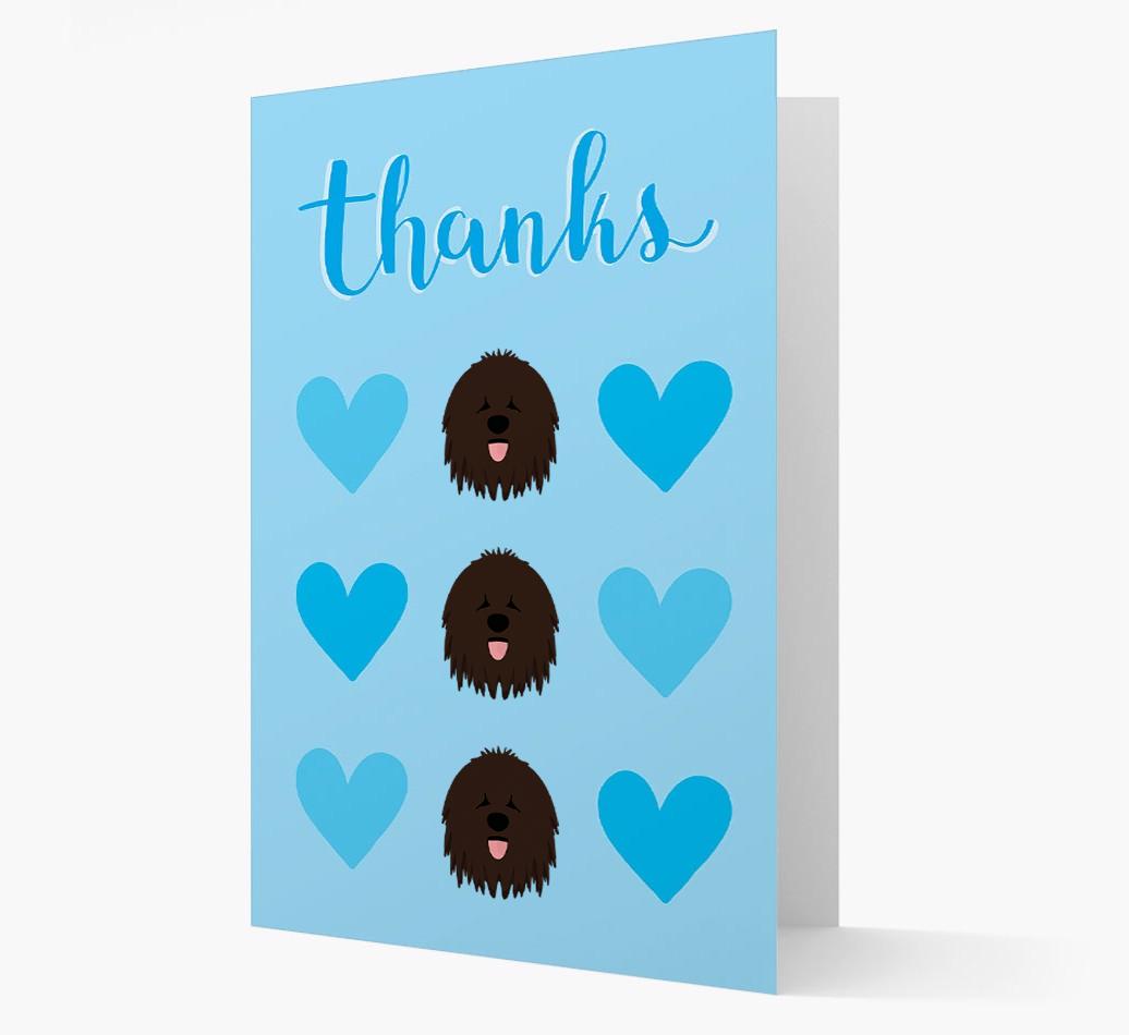 'Thanks' Heart Pattern Card with {breedFullName} Icon
