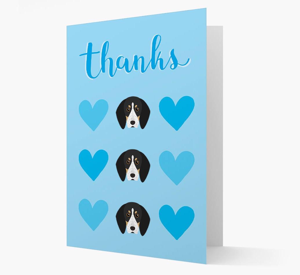 'Thanks' Heart Pattern Card with {breedFullName} Icon