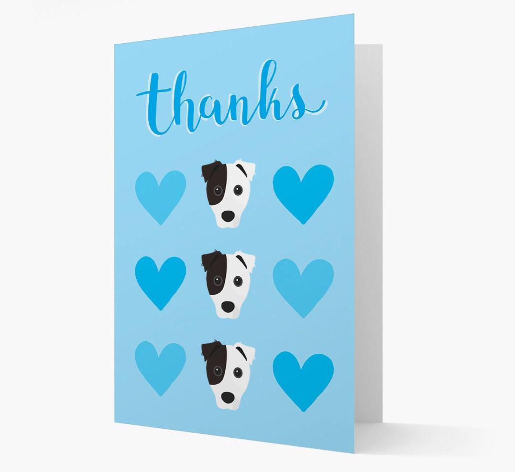'Thanks' Heart Pattern Card with {breedFullName} Icon