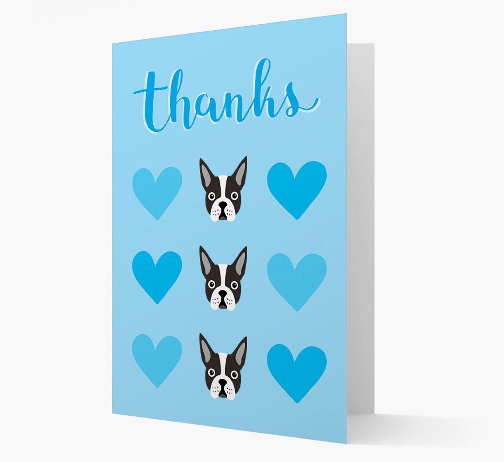 'Thanks' Heart Pattern Card with {breedFullName} Icon