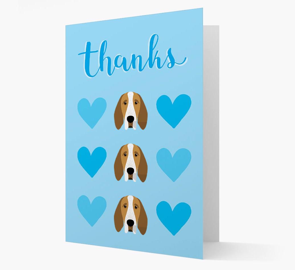 'Thanks' Heart Pattern Card with {breedFullName} Icon