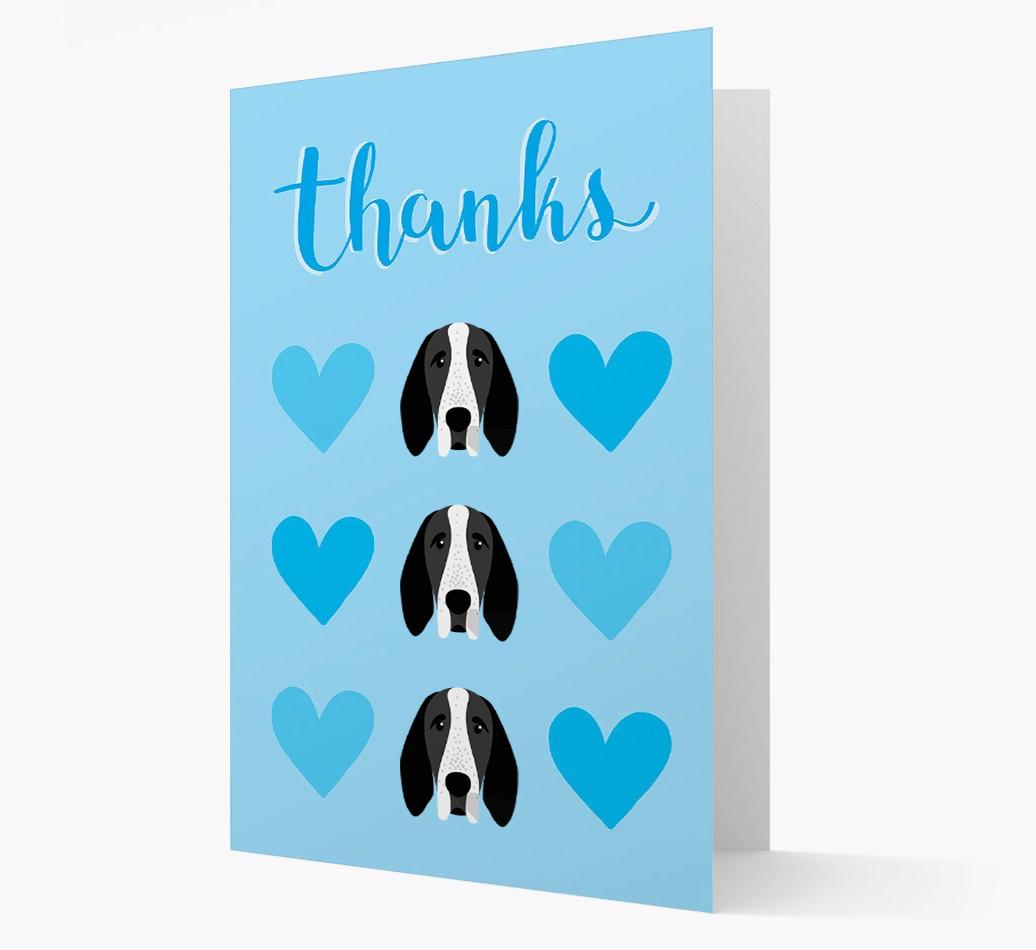 'Thanks' Heart Pattern Card with {breedFullName} Icon