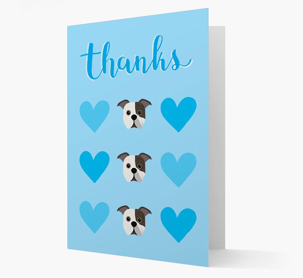 'Thanks' Heart Pattern Card with {breedFullName} Icon