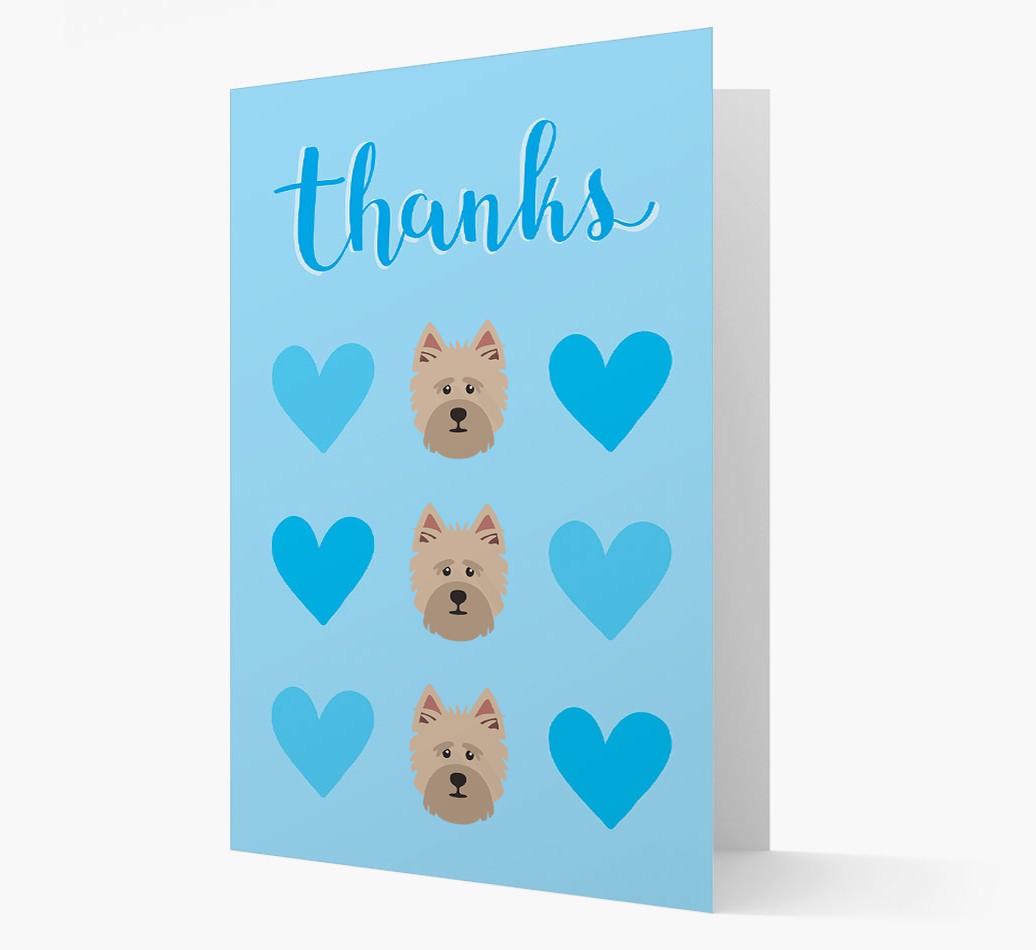 'Thanks' Heart Pattern Card with {breedFullName} Icon