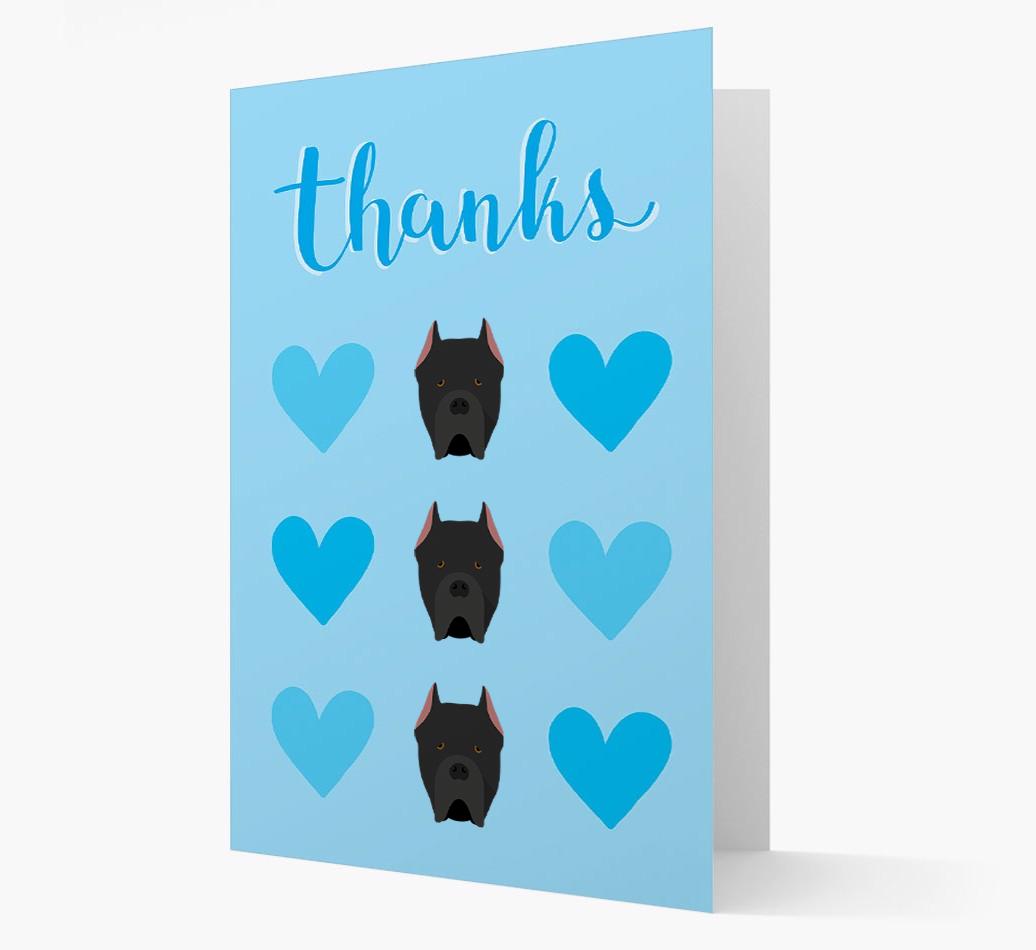 'Thanks' Heart Pattern Card with {breedFullName} Icon
