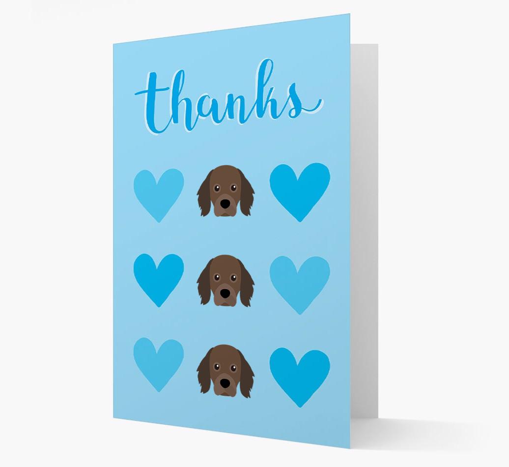 'Thanks' Heart Pattern Card with {breedFullName} Icon