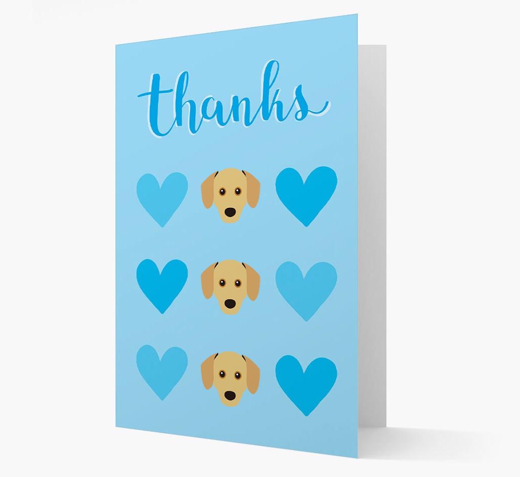 'Thanks' Heart Pattern Card with {breedFullName} Icon