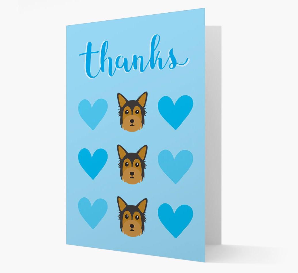 'Thanks' Heart Pattern Card with {breedFullName} Icon